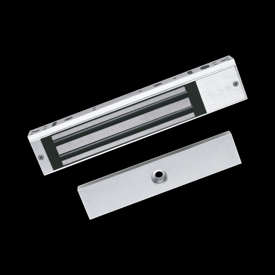 CHAPA MAGNÉTICA DE 617 LBS (280 KG) / MONTAJE EN PUERTA NORMAL O DE VIDRIO / CERTIFICADO CE /  USO EN INTERIOR / INDICADOR LED / MAGNETISMO ANTI-RESIDUAL