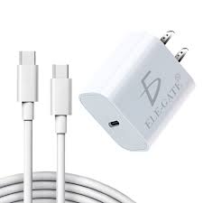 KIT CARGADOR 2 EN 1 CARGADOR TIPO C 30W + CABLE USB TIPO C M-M 1MT ELE-GATE CH.108
