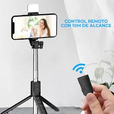 SELFIE STICK BLUETOOTH CON TRIPIE Y MINI LAMPARA ELE-GATE ZP.10 COLORES