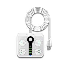 MULTICONTACTO CUADRADO CON 4 ENCHUFES /3 PUERTOS USB Y 1 USB TIPO C ELE-GATE CH.116.4