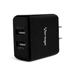 CARGADOR PARA PARED VORAGO 2 PUERTOS USB NEGRO AU-106-V2-BK 7502266676775 7502266672708