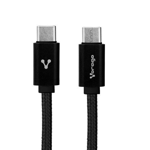 CABLE USB TIPO C M-M VORAGO 1 MT CAB-124 CARGA RAPIDA NEGRO