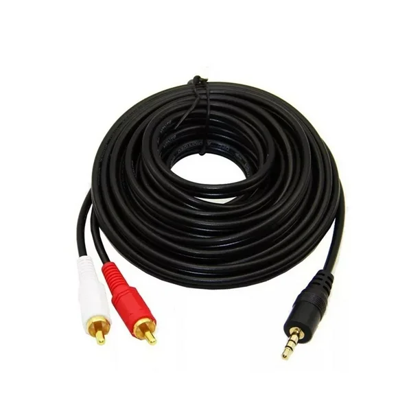 CABLE AUXILIAR 3.5 MM A RCA ELE-GATE WI.174 15 MTS NEGRO