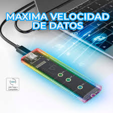 ADAPTADOR PARA DISCO DURO M.2 RGB USB TIPO C ELE-GATE CON.42.NVME.LUZ