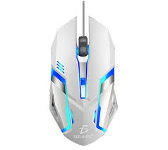 MOUSE OPTICO ALAMBRICO GAMER USB ELE-GATE MO20 LUZ LED BLANCO