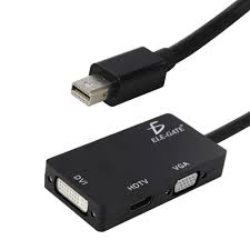 ADAPTADOR 3 EN 1 MINI DISPLAY PORT A HDMI /VGA/DVI ELE-GATE WI.118