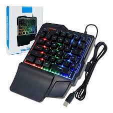 TECLADO GAMER UNA MANO ELE-GATE TC.16 NEGRO ILUMINADO RGB