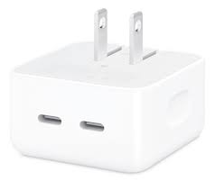 [194252156926] CUBO CARGADOR GENERICO APPLE DOBLE PUERTO TIPO C 35 W/ USB C+C BLANCO A2305