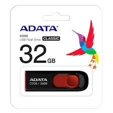 [4718050609659] MEMORIA FLASH 32 GB USB ADATA C008 NEGRO/ROJO