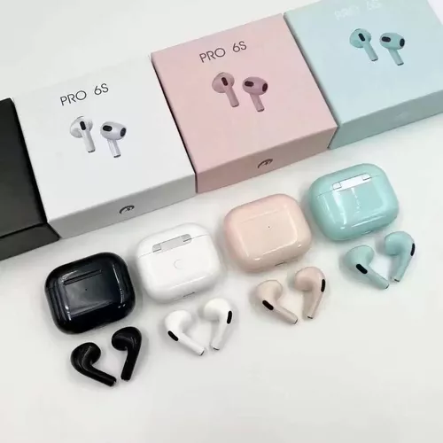 [6912845678907] AUDIFONOS INALAMBRICOS BLUETOOTH TIPO AIRPODS MOD PRO 6S COLORES 6912645678909