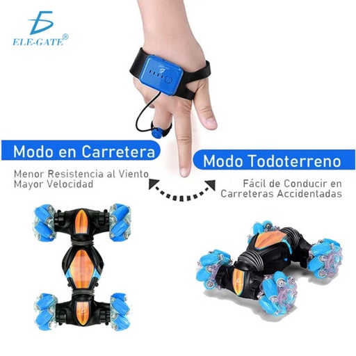 [755559951159] CARRO DEFORMABLE ROTACION 360° A CONTROL REMOTO Y PULSERA INDUCTIVA ELE-GATE JUG.88A COLORES