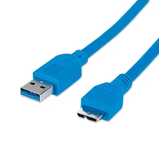 [766623325424] CABLE USB 3.0 MACHO-MICRO B MACHO 2 MTS AZUL MANHATTAN 325424