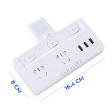 [768582775685] ENCHUFE DE PARED CON MULTICONTACTO ELE-GATE CH.10223 DE 2 ENCHUFES TOMACORRIENTES /3 PUERTOS USB /LAMPARA DE NOCHE