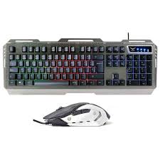 [7502262807739] KIT DE TECLADO Y MOUSE GAMER NACEB ILUMINADO BASE METAL CYBORG NA-0911 KITNCB120